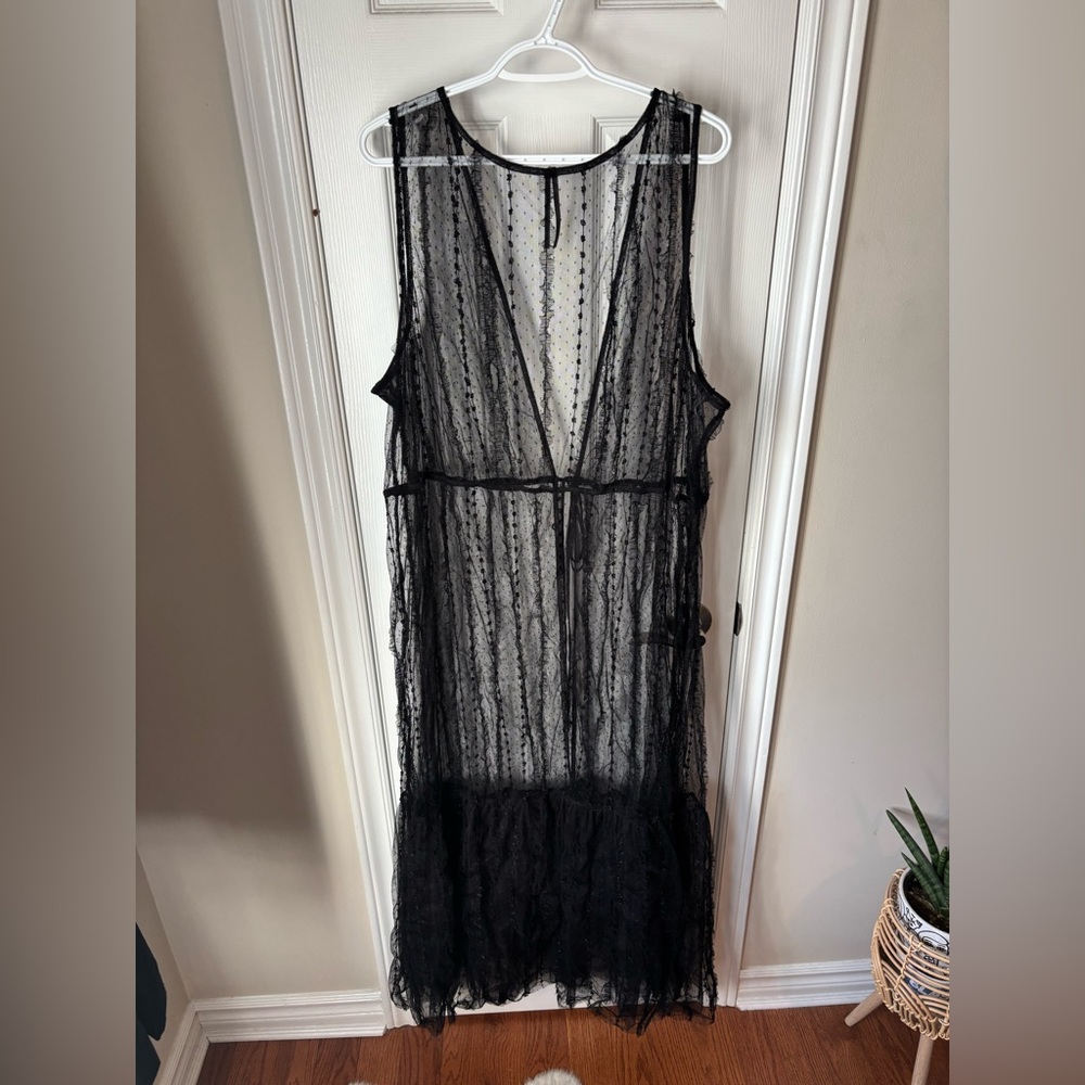 Anthropologie - Sheer Black Sleeveless Dress